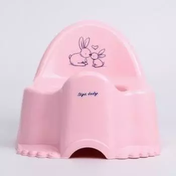Горшок детский «Кролики», цвет розовый