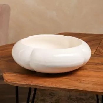 Горшок для цветов "Бонсайница", белый, керамика, без поддона, h=29 см, 4 л, 1 сорт, Иран