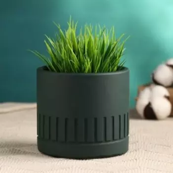 Горшок для цветов "Цилиндр" зеленый 11*11*10см,