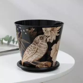 Горшок для цветов «Доляна. Голди», 800 мл, пластиковый, чёрный