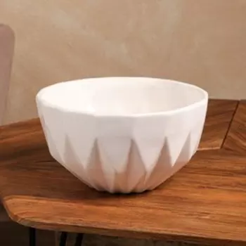 Горшок для цветов "Грани", белый, керамика, без поддона, h=25 см, 3.5 л, 1 сорт, Иран