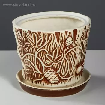 Горшок для цветов "Хмель", под шамот, керамика, 3 л