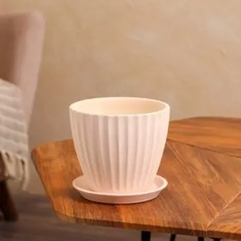 Горшок для цветов "Калифорния", пудровый жемчуг, керамика, 1.3 л