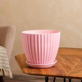 Горшок для цветов "Калифорния", розовый жемчуг, керамика, 3.5 л, 1 сорт