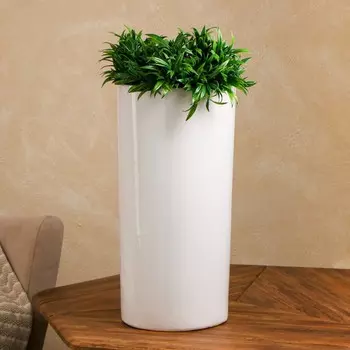 Горшок для цветов "Колос", без поддона, белый, керамика, 16 л, 1 сорт, Иран