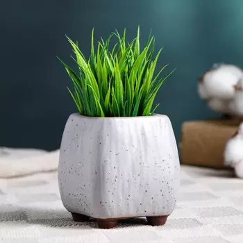 Горшок для цветов "Куб" серое 8*7,5см