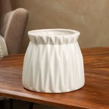 Горшок для цветов "Кубок", бежевый, керамика, 2.1 л, 1 сорт, Иран