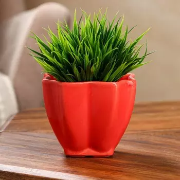 Горшок для цветов "Лаванда", красный, керамика, 10 см, 0.6 л, Иран
