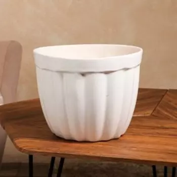 Горшок для цветов "Лилия", белый, керамика, без поддона, 6 л, 1 сорт, Иран