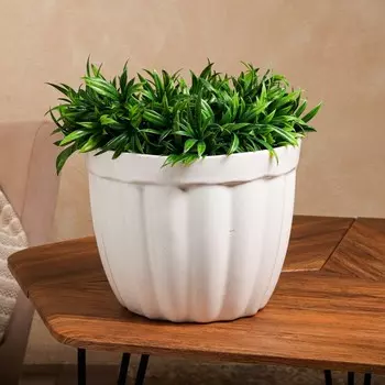 Горшок для цветов "Лилия", белый, керамика, без поддона, 6 л, 1 сорт, Иран