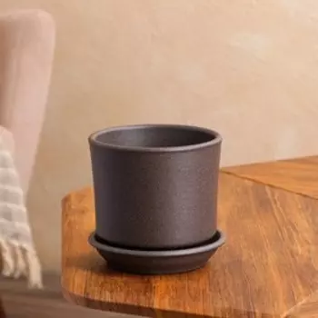 Горшок для цветов "Мальва", крошка серая, 1.2 л