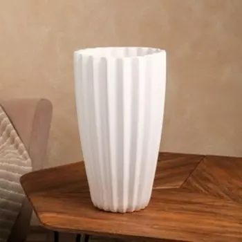 Горшок для цветов "Оригами", белый, керамика, без поддона, h=40 см, 8 л, 1 сорт, Иран