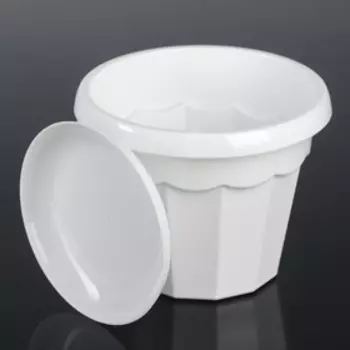 Горшок для цветов с поддоном «Доляна. Эрика», 1.8 л, пластиковый, белый