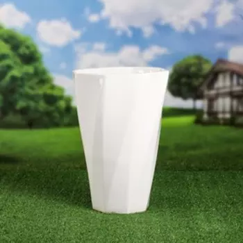 Горшок для цветов садовое "Флора", белый, керамика, без поддона, h=40 см, 12 л, 1 сорт, Иран