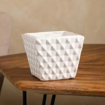 Кашпо "Сеть", без поддона, белый, керамика, 0.9 л, 1 сорт, Иран