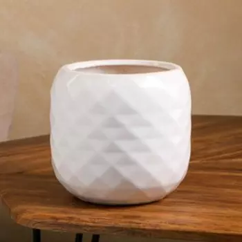 Горшок для цветов "Сфера", без поддона, белый, керамика, 2.5 л, 1 сорт, Иран