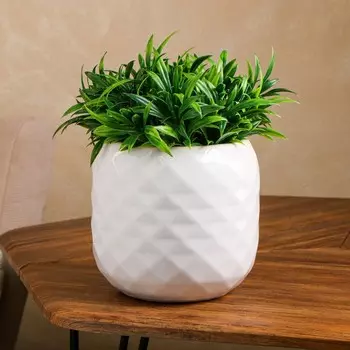 Горшок для цветов "Сфера", без поддона, белый, керамика, 2.5 л, 1 сорт, Иран