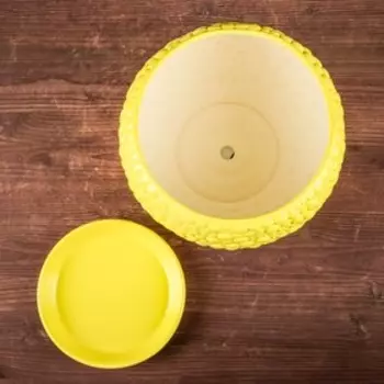 Горшок для цветов "Шар", пузыри, жёлтый, керамика, 9 л