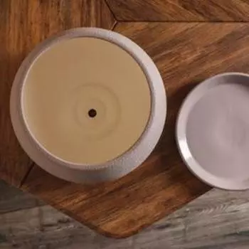 Горшок для цветов "Шар", шёлк, бежевый, керамика, 9 л