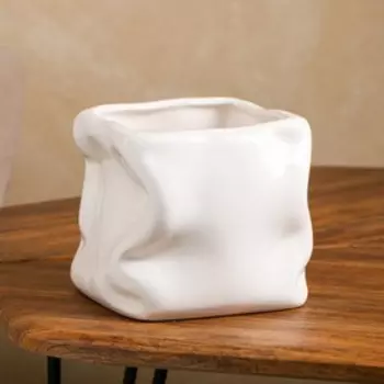 Горшок для цветов "Шедевр", без поддона, белый, керамика, 1.9 л, 1 сорт, Иран