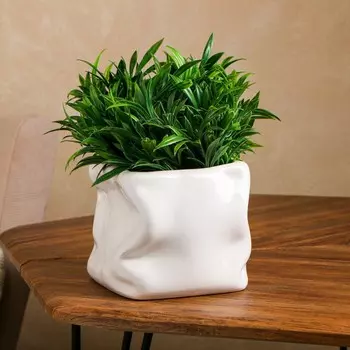 Горшок для цветов "Шедевр", без поддона, белый, керамика, 1.9 л, 1 сорт, Иран