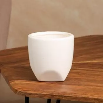 Горшок для цветов "Стандарт", белый, керамика, без поддона, 0.5 л, 1 сорт, Иран