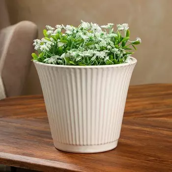 Горшок для цветов "Стандарт", бежевый, керамика, 1.5 л, 1 сорт, Иран