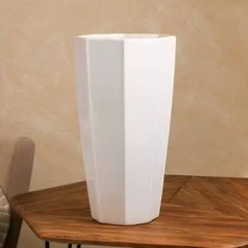 Горшок для цветов "Титан", без поддона, белый, керамика, 16 л, Иран