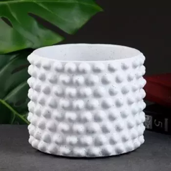 Горшок "Точки" 15х11,5см, белый