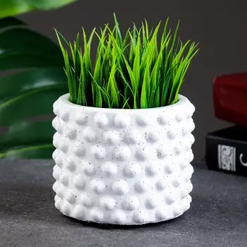 Горшок "Точки" 9х9х8см, белый