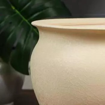 Горшок для цветов "Тюльпан", бежевый, керамика, 16 л