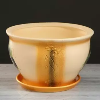 Горшок для цветов "Тюльпан" цветы, бежевый, микс 10 л