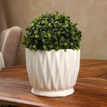 Горшок для цветов "Уют", бежевый, керамика, 2 л, 1 сорт, Иран