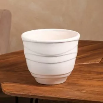 Горшок для цветов "Узор", белый, керамика, без поддона, 2.4 л, 1 сорт, Иран