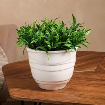 Горшок для цветов "Узор", белый, керамика, без поддона, 2.4 л, 1 сорт, Иран