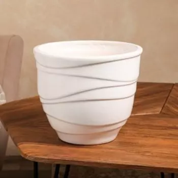 Горшок для цветов "Узор", белый, керамика, без поддона, 5.5 л, 1 сорт, Иран