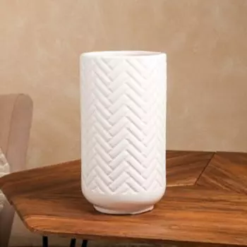 Горшок для цветов "Велюр", белый, керамика, без поддона, h=30 см, 4.5 л, 1 сорт, Иран