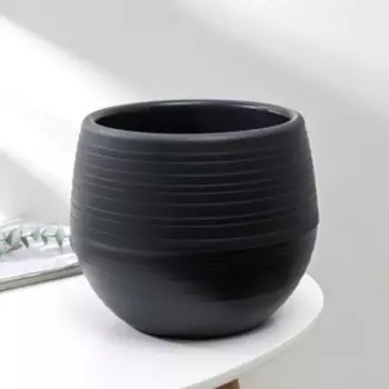 Горшок для цветов с поддоном «Япония», 2 л, пластиковый, графитовый