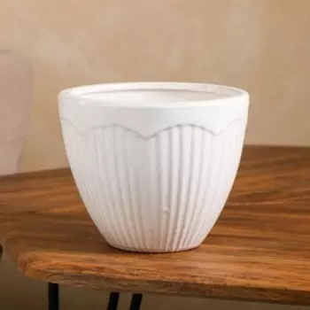 Горшок для цветов "Завеса", без поддона, белый, керамика, 1.7 л, 1 сорт, Иран