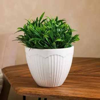 Горшок для цветов "Завеса", без поддона, белый, керамика, 1.7 л, 1 сорт, Иран