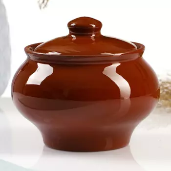 Горшок для запекания Псковский гончар «Стандарт», 330 л, керамика, коричневый