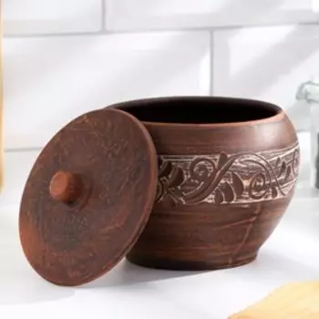 Горшок для жаркого 0,7 л, 13х13х13см, ангоб