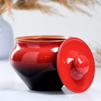 Горшочек для запекания Вятская керамика «Классика», 900 мл, красный