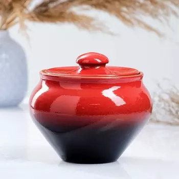 Горшочек для запекания Вятская керамика «Классика», 900 мл, красный