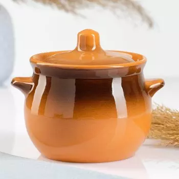 Горшочек для запекания Борисовская керамика «Классика», 650 мл, 12,511,5 см, оранжевый