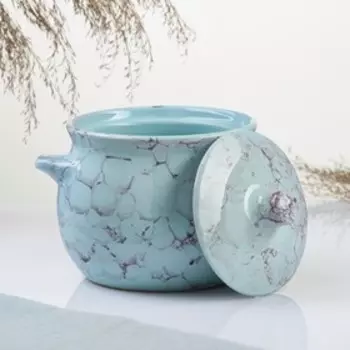 Горшочек для запекания Борисовская керамика «Романтика», 650 мл, 12,511,5 см, голубой