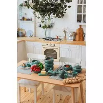 Горшочек для запекания Борисовская керамика «Скандинавия», 950 мл, 1415 см, голубой