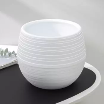 Горшок для цветов с поддоном «СибПолимер. Дуэт», 2.5 л, пластиковый, белый