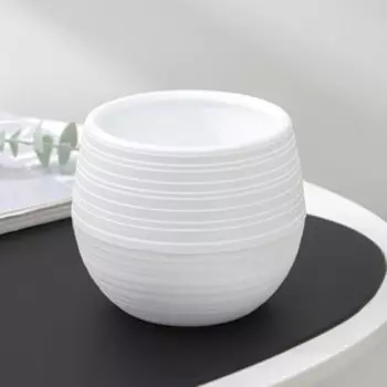 Горшок для цветов с поддоном СибПолимер «Дуэт», 500 мл, пластиковый, белый