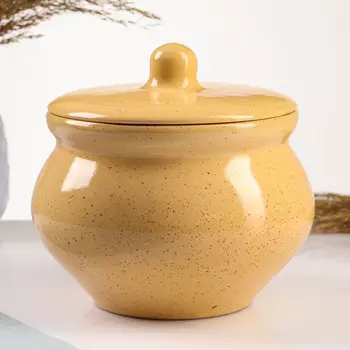 Горшочек для запекания Борисовская керамика «Каракум», 1,3 л, 1316 см, жёлтый